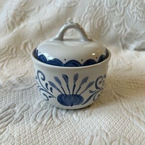 Vintage Corelle Coordinates Oceanview Stoneware Sugar Bowl